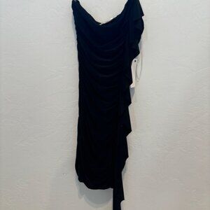 NWT black ruched american threads dress